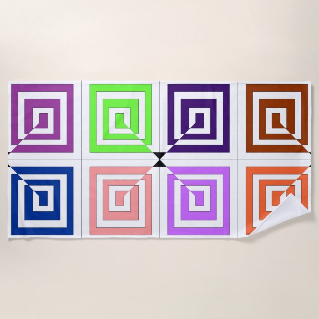 Square Spirals Beach Handtuch (Vorderseite)
