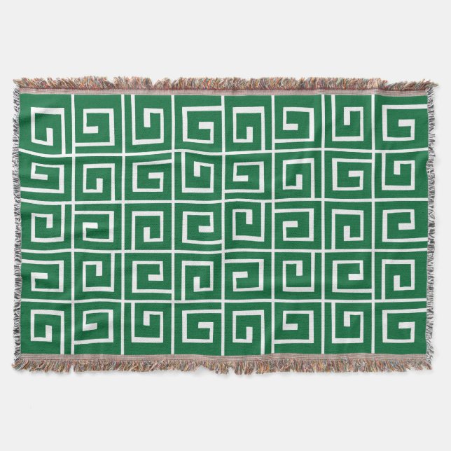 Square Spirals - Forest Green on White Decke (Vorderseite)