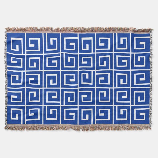 Square Spirals - Navy Blue on White Decke (Vorderseite)