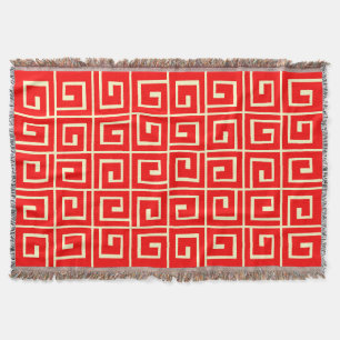 Square Spirals - Rot auf blassgelb Decke