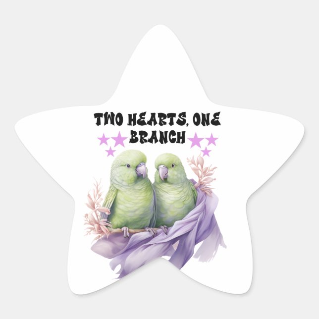 Square Star Parrot Sticker (Vorderseite)