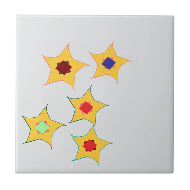 square  stars designed ceramic tiles fliese (Vorderseite)