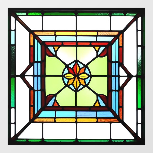 Square Stated Glas AI Art Window Cloning Fensteraufkleber (Blatt)