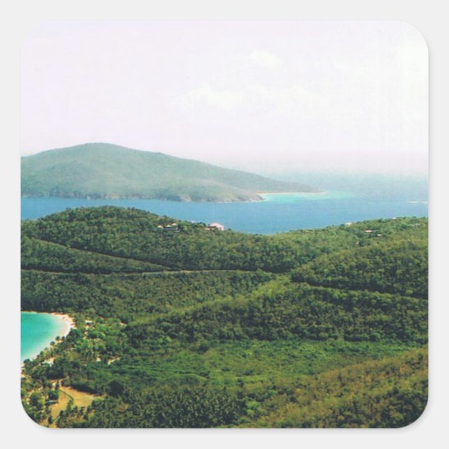 Square Sticker mit Saint Thomas Island Scene (Vorderseite)