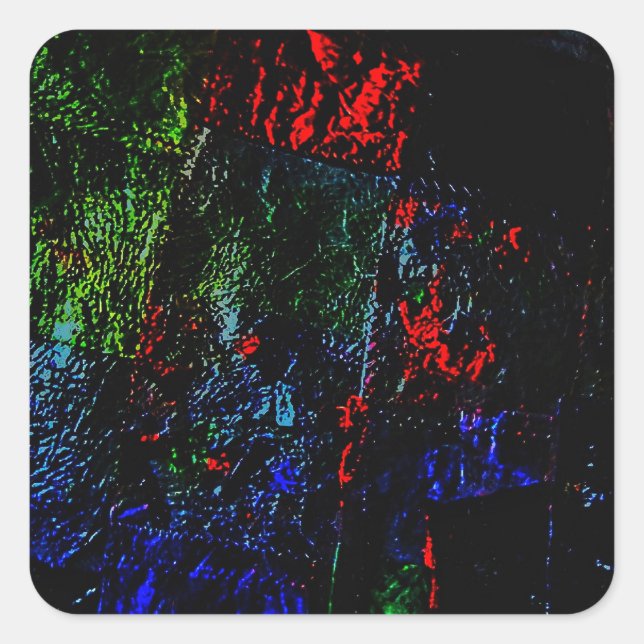 Square sticker vibrant abstract texture recycled (Vorderseite)