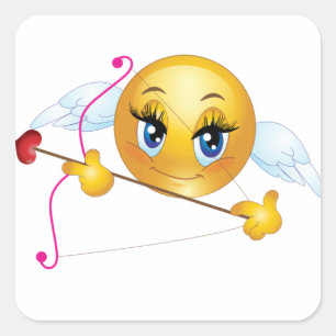 Square Stickers/Cupid Emoticon Quadratischer Aufkleber