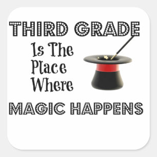 Square Stickers ThirdGradeMagic