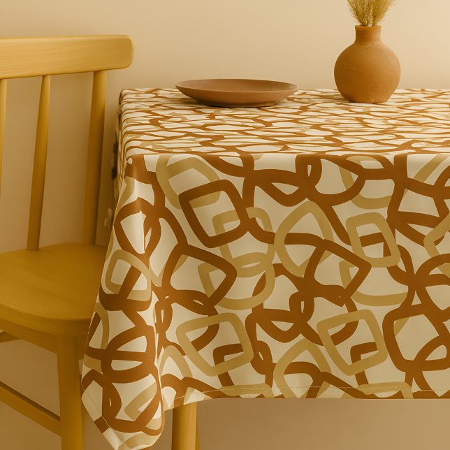 Square Tangle Burnt Sienna Cream Tischdecke (Von Creator hochgeladen)