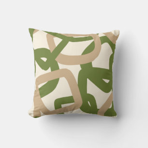 Square Tangle Olive Green Kissen