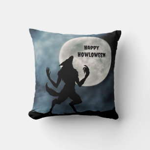 Square Throw Kissen, Howling Werewolf Kissen