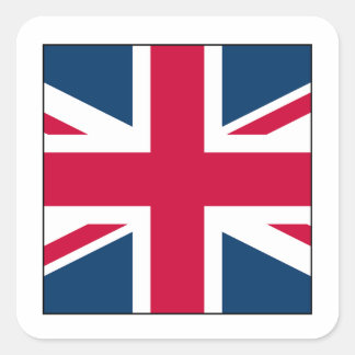 Square Union Jack Sticker mit weißer Grenze