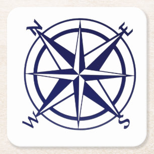 Square Untersetzer - Nautical Compass