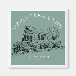 Square Viking Trail Hütte Kühlschrankmagnet