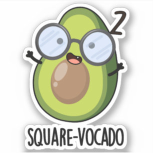 Square-vocado Funny Avocado Pun Aufkleber