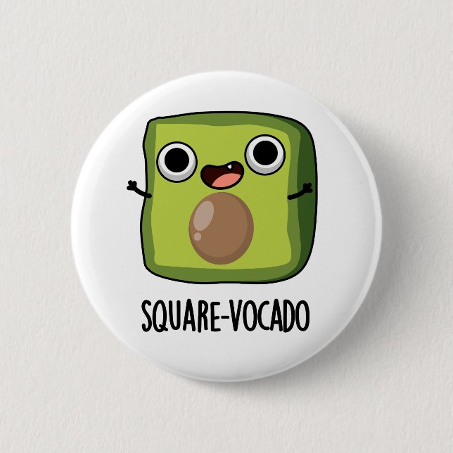 Square vocado Funny Avocado Puns Button (Vorderseite)