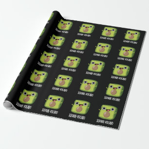 Square vocado Funny Avocado Puns Dark BG Geschenkpapier