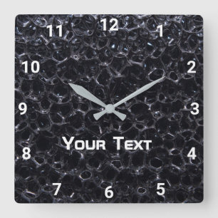 Square Wall Clock Black Board Quadratische Wanduhr