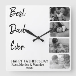 Square wall clock, personalized, father's day. quadratische wanduhr