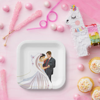 Square Wedding Paper Plate Pappteller