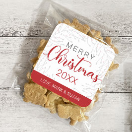 Square Weihnachtskleber (weiß) Quadratischer Aufkleber