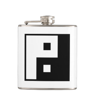 Square Yin Yang Flachmann