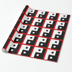 Square Yin Yang Geschenkpapier