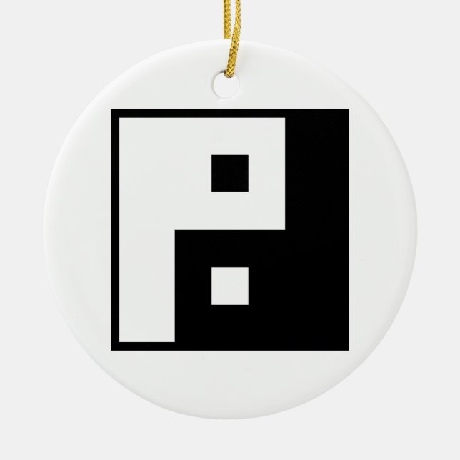 Square Yin Yang Keramik Ornament (Vorne)