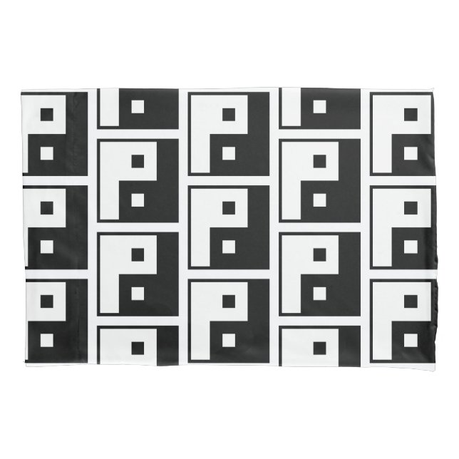 Square Yin Yang Kissenbezug (Vorderseite-Links)