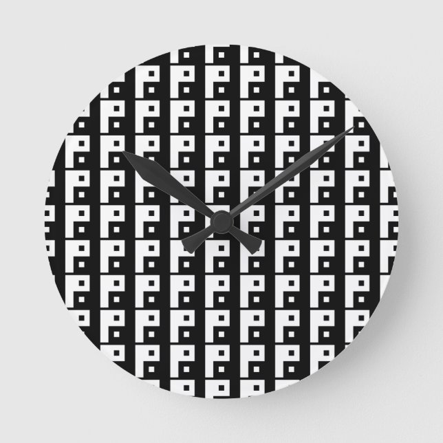 Square Yin Yang Runde Wanduhr (Vorderseite)