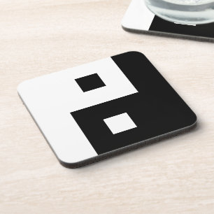 Square Yin Yang Untersetzer