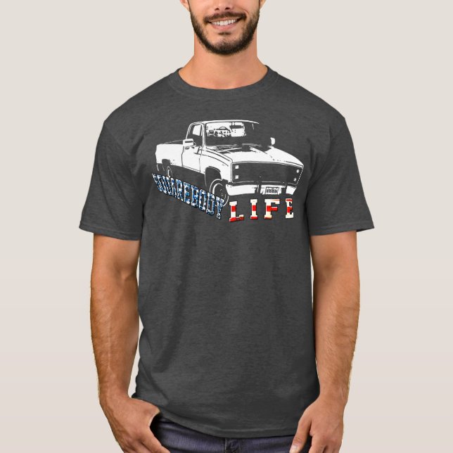 Squarebody American Flag Square Body Truck  T-Shirt (Vorderseite)
