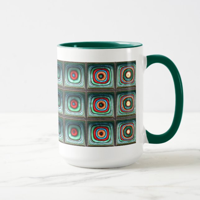Squares Cooles Abstraktes Fine Fraktal Art Tasse (Rechts)