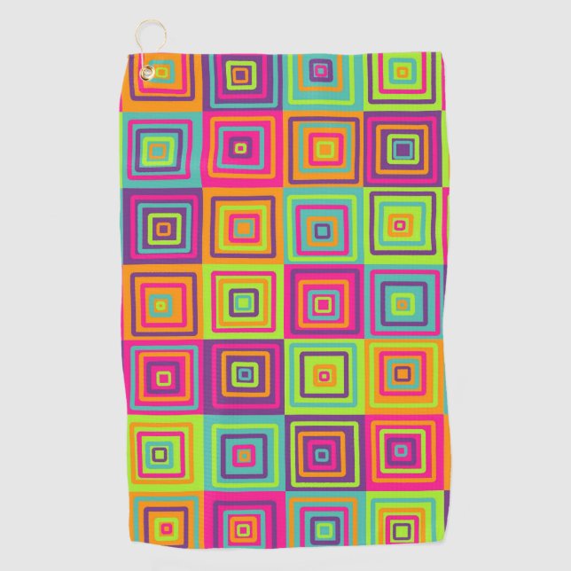 Squares Pattern Golfhandtuch (Vorderseite)