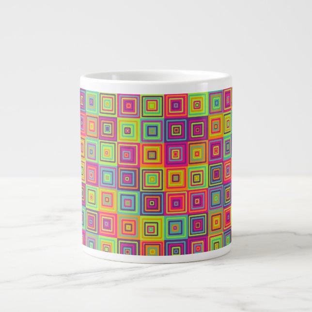 Squares Pattern Jumbo-Tasse (Vorderseite)