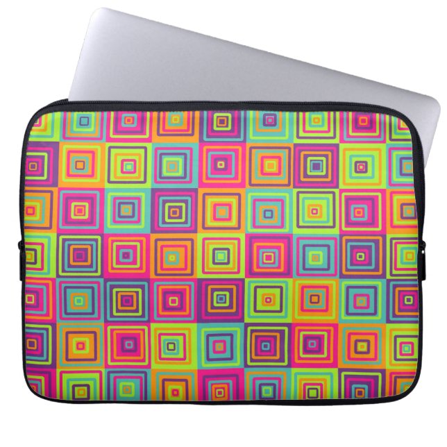 Squares Pattern Laptopschutzhülle (Vorderseite)