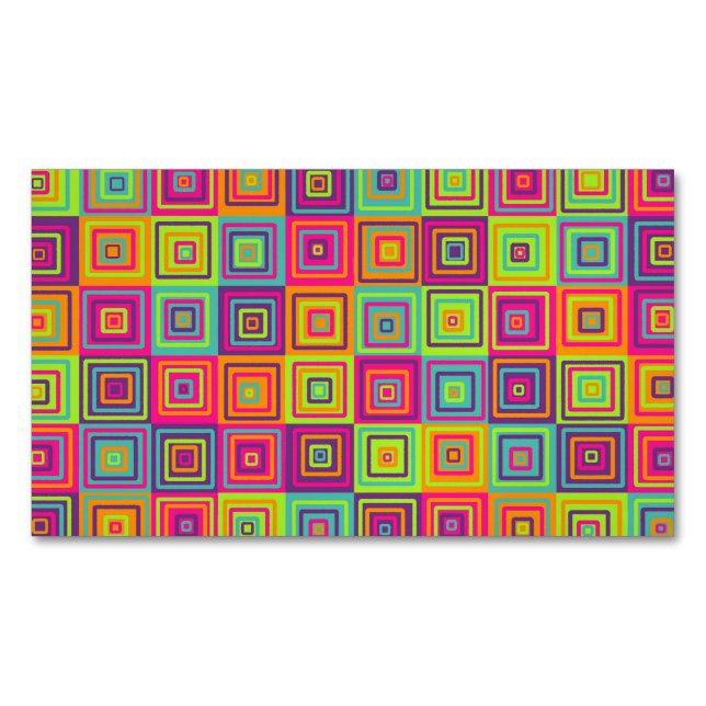 Squares Pattern Magnetische Visitenkarte (Vorderseite)