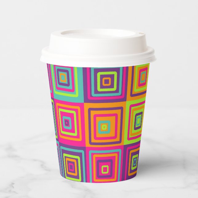 Squares Pattern Pappbecher (Vorderseite)