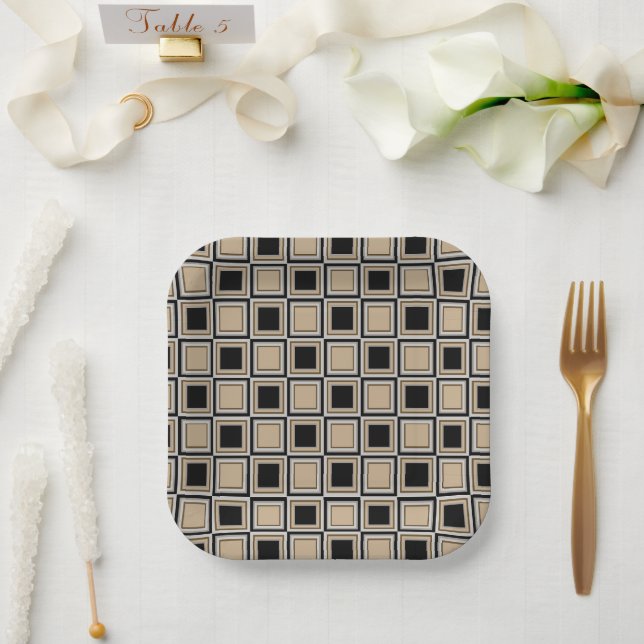 Squares pattern pappteller (Hochzeit)