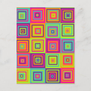 Squares Pattern Postkarte