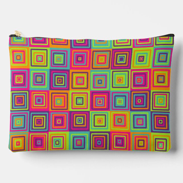 Squares Pattern Zubehörtasche (Vorderseite)