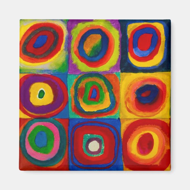 Squares with Circles, Abstract, Wassily Kandinsky Magnet (Vorne)