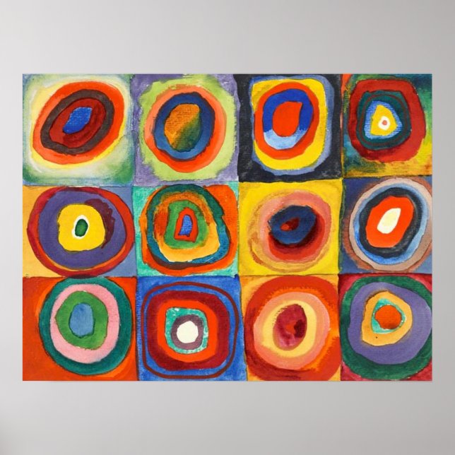 Squares with Concentric Circles Poster (Vorne)
