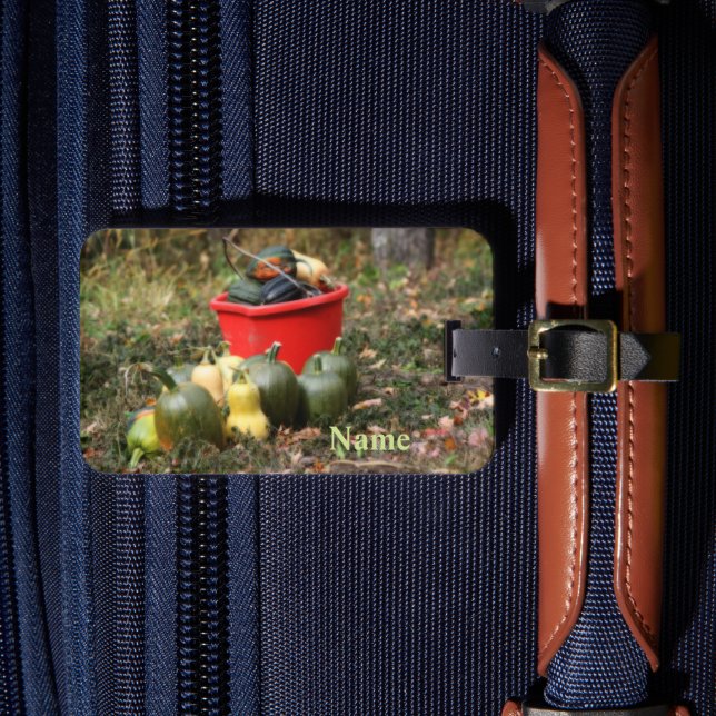 Squash Country Garden Harvest Personalisiert Gepäckanhänger (Vorderseite Insitu 4)