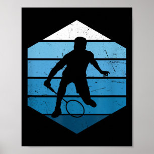 Squash Damen Herren Badminton Spieler Shuttle Poster