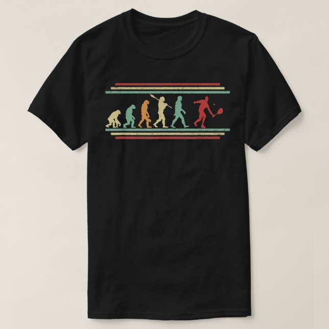 Squash Evolution Squash Player mit Racket & Ball T-Shirt (Design vorne)