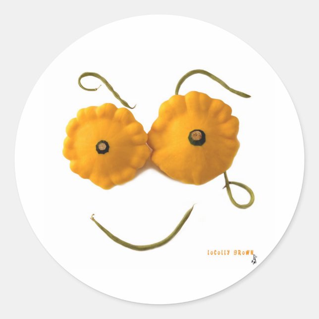 Squash Face Runder Aufkleber (Vorderseite)