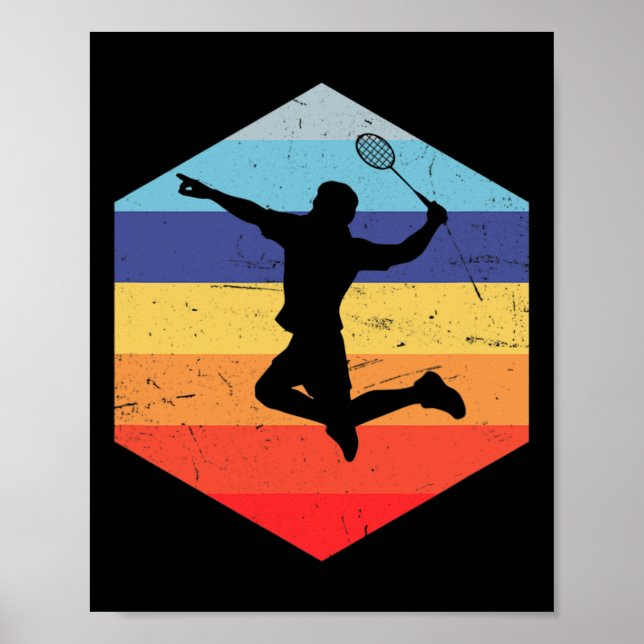 Squash Men Badminton Player Poster (Vorne)