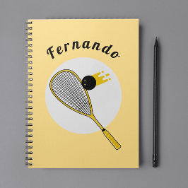 Squash Player Coach Racketball Individuelle Name S Notizblock
