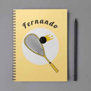 Squash Player Coach Racketball Individuelle Name S Notizblock