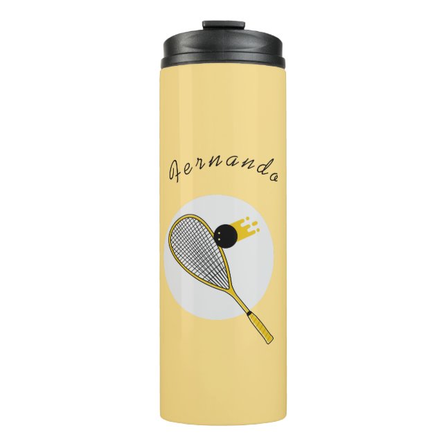 Squash Player Coach Racketball Individuelle Name S Thermosbecher (Vorderseite)
